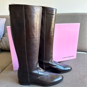 Carlo Pazolini High Boots, leather, 0.6’ heel, NWT, dark brown, US 7.5